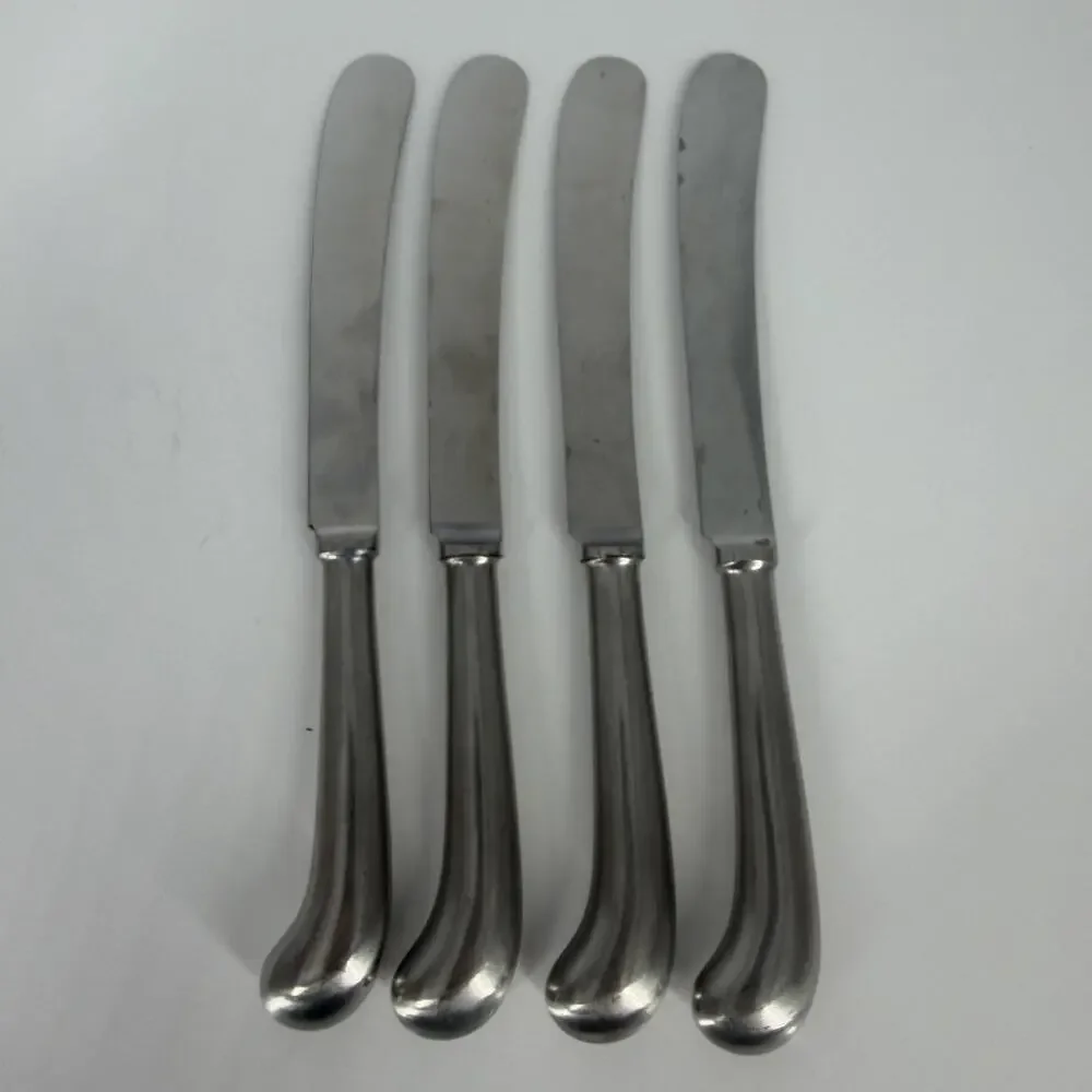 4X BK Cooper Bros QUEEN ANNE Stainless Butter Knives England Pistol Grips